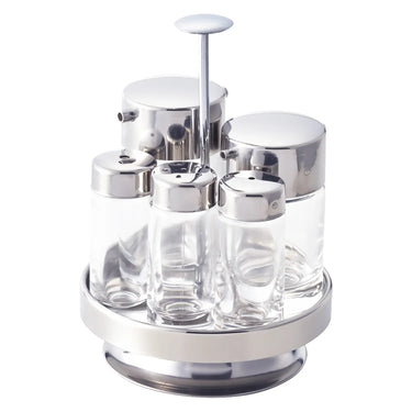 Otsuka Glass Shop Glass Rotating Condiment Set with Stand #800