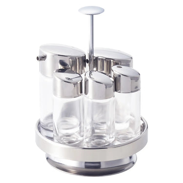 Otsuka Glass Shop Glass Rotating Condiment Set with Stand #900