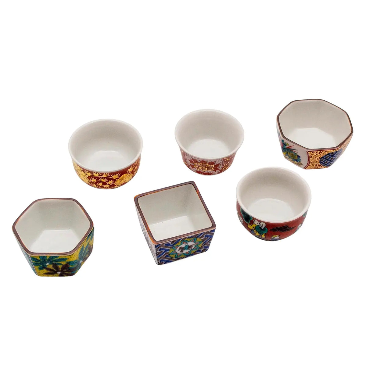 SEIKOU JIDAIGA Kutani Porcelain Sake Cup 6 pcs