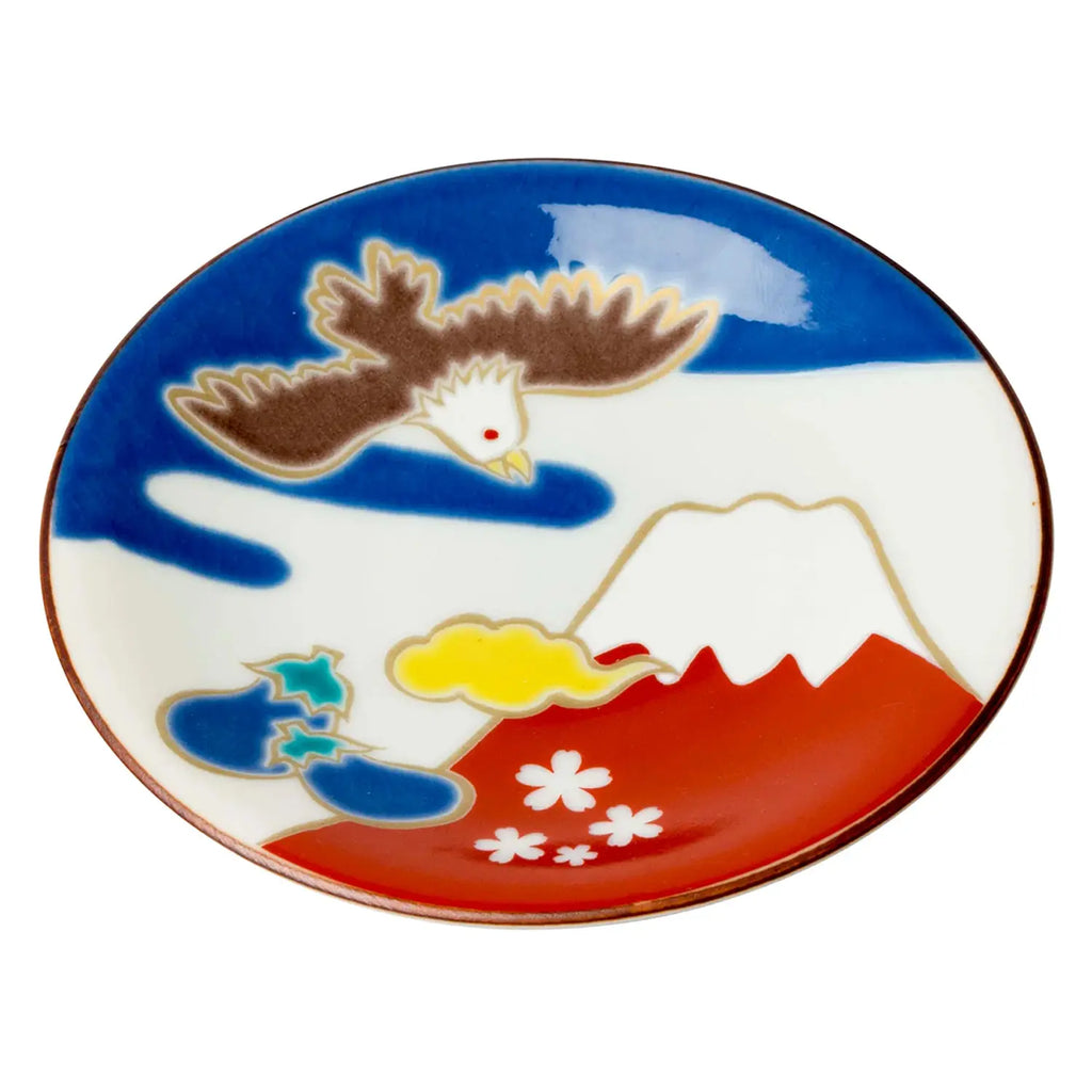 (2品)Kue Seikou Kissyo II Kutani Porcelain Mamezara Small Plate