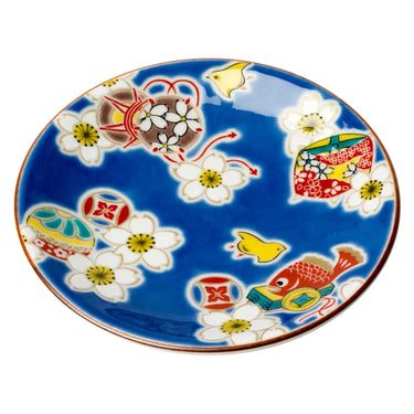 Seikou Kissho II Kutani Porcelain Mamezara Small Plate Sakura-Takarazukushi