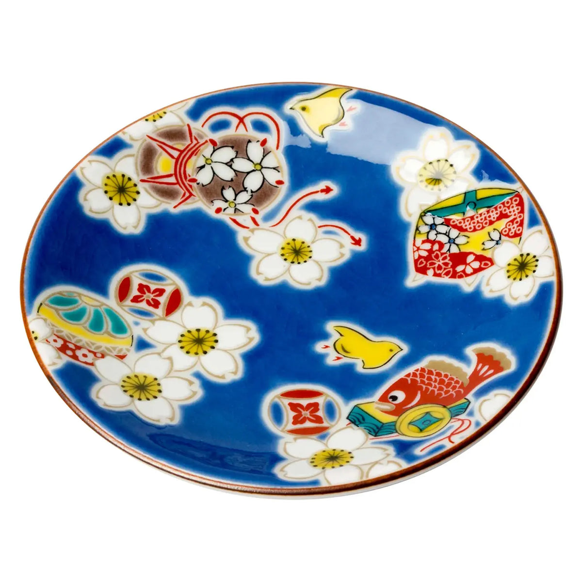 SEIKOU KISSYO II Kutani Porcelain Mamezara Small Plate Sakura-Takarazukushi