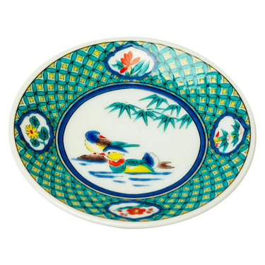 Seikou Kissho Kutani Porcelain Mamezara Small Plate Oshidori