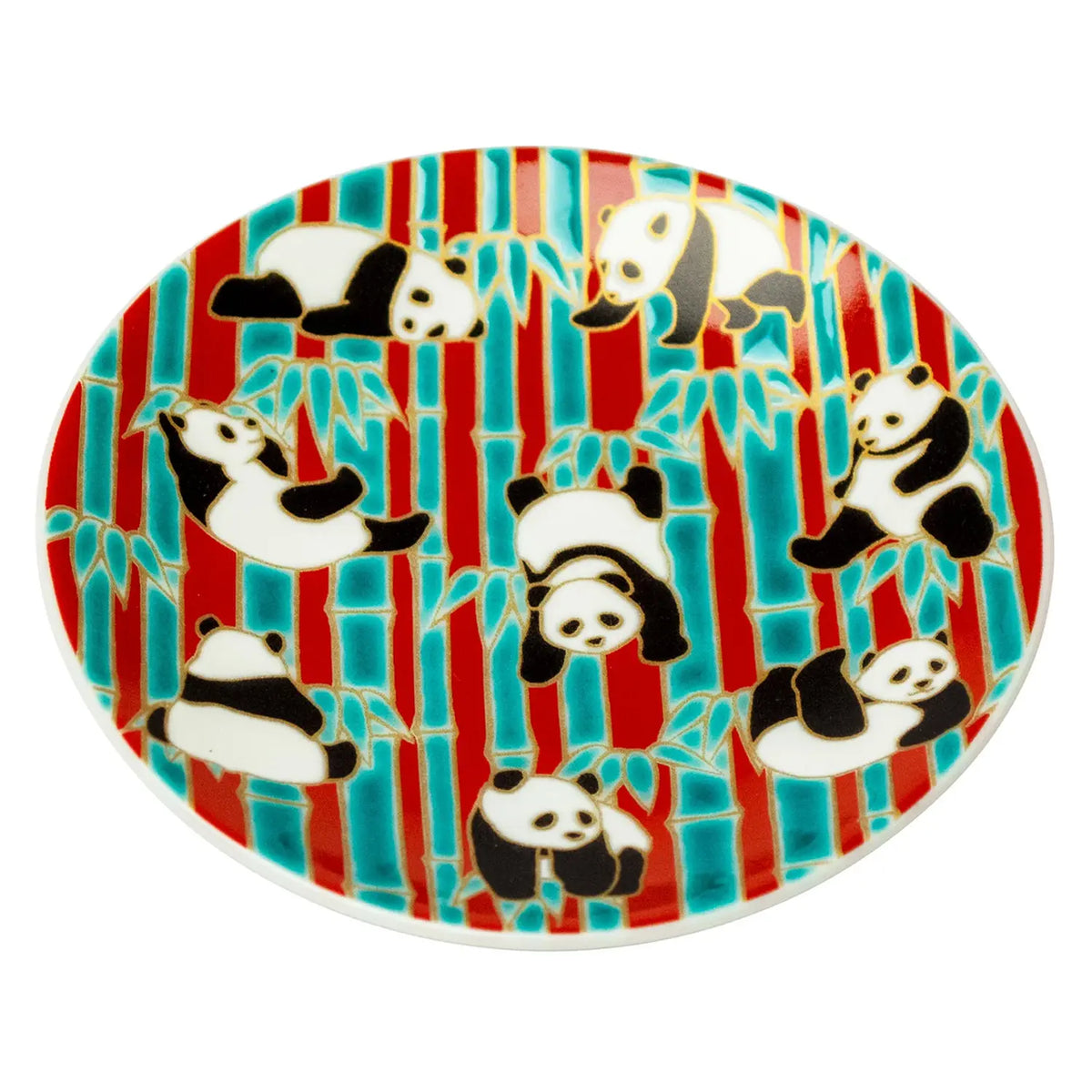 SEIKOU KISSYO Kutani Porcelain Mamezara Small Plate Panda