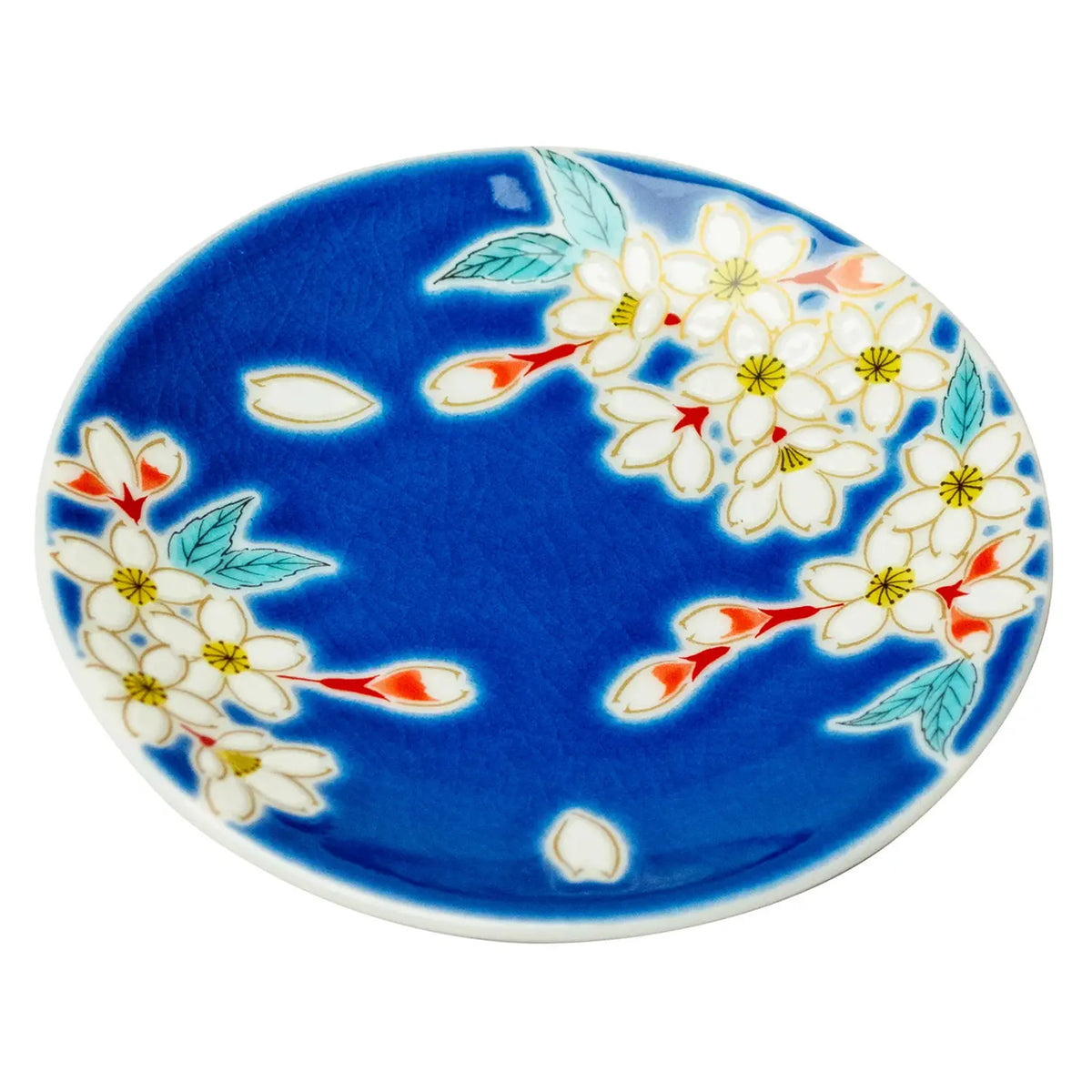 SEIKOU KISSYO Kutani Porcelain Mamezara Small Plate Sakura