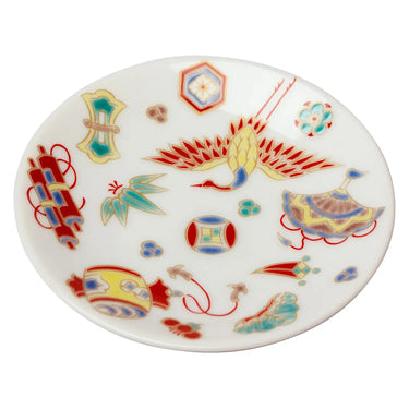 Seikou Kissho Kutani Porcelain Mamezara Small Plate Takarazukushi