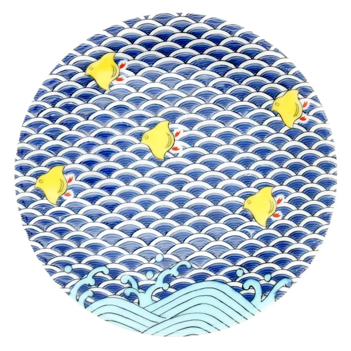SEIKOU KISSYO Kutani Porcelain Small Plate Chidori