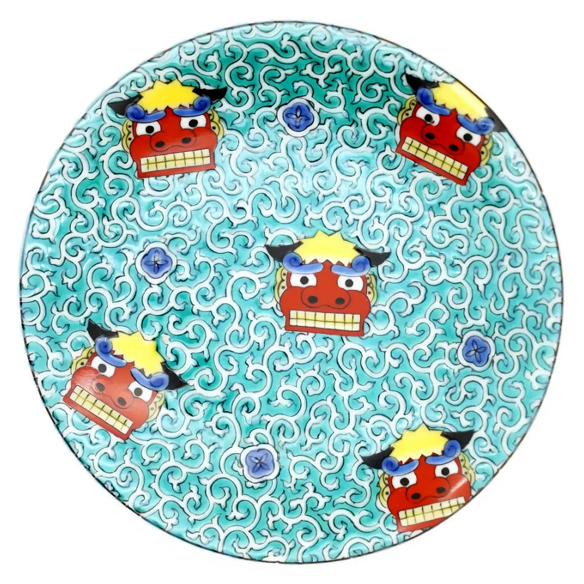 SEIKOU KISSYO Kutani Porcelain Small Plate Shishimai