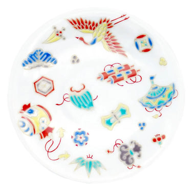 Seikou Kissho Kutani Porcelain Small Plate Takarazukushi