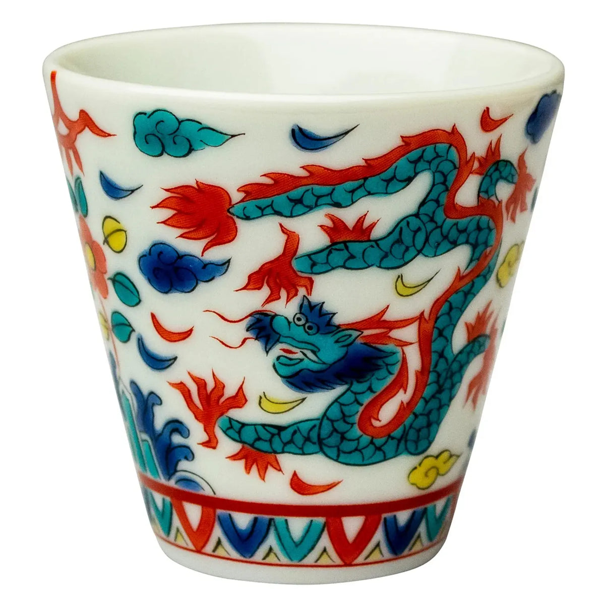 SEIKOU KISSYO Kutani Porcelain Soba Choko Cup Banreki-Gosairyu