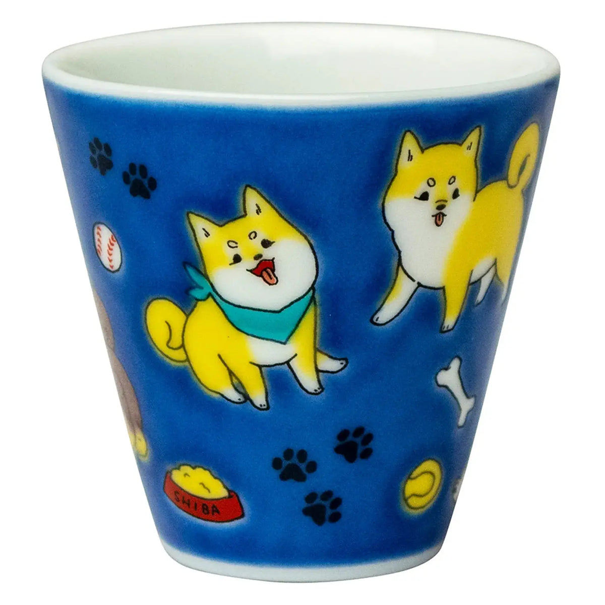 SEIKOU KISSYO Kutani Porcelain Soba Choko Cup Dog
