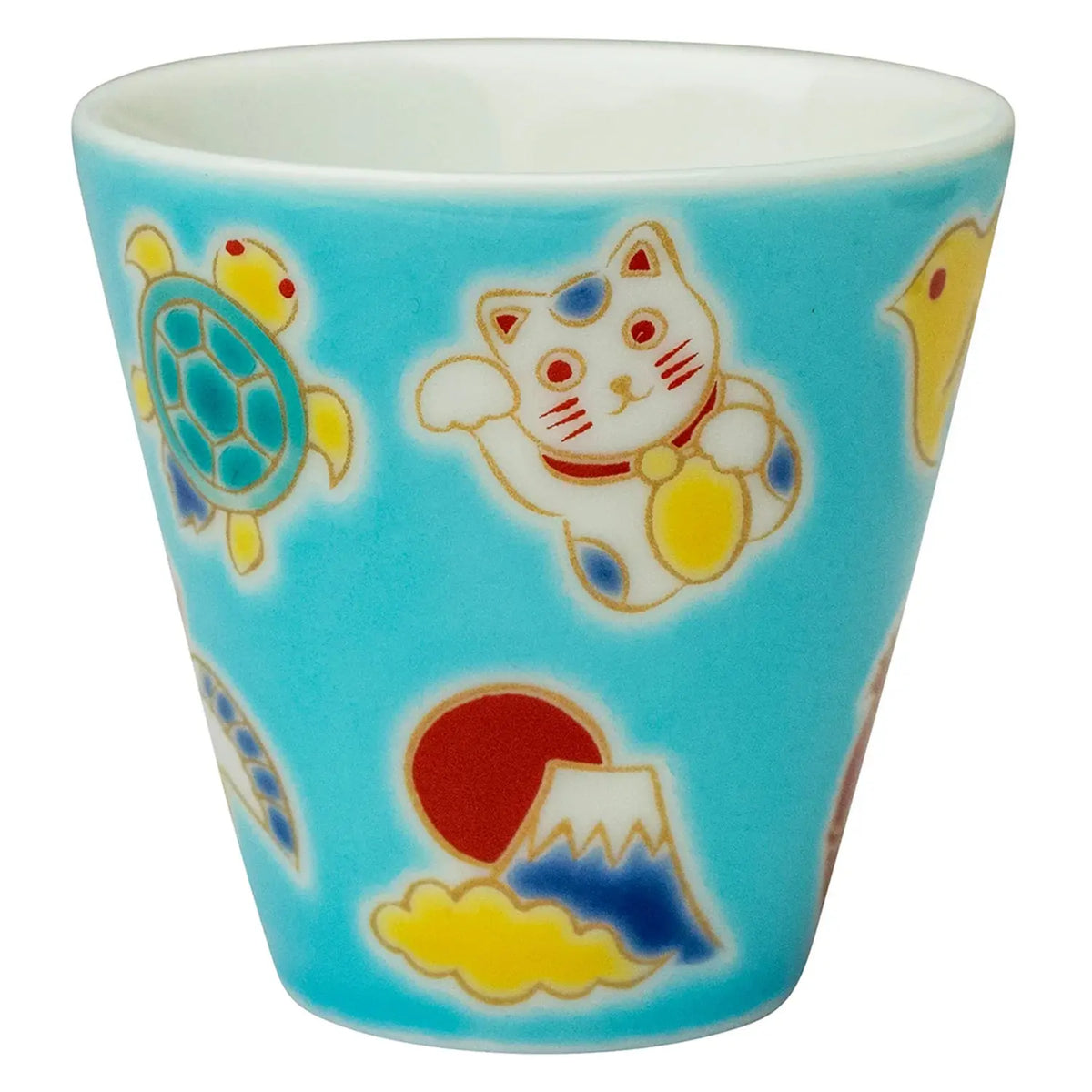SEIKOU KISSYO Kutani Porcelain Soba Choko Cup Engimono
