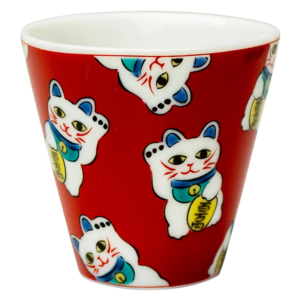 SEIKOU KISSYO Kutani Porcelain Soba Choko Cup Manekineko