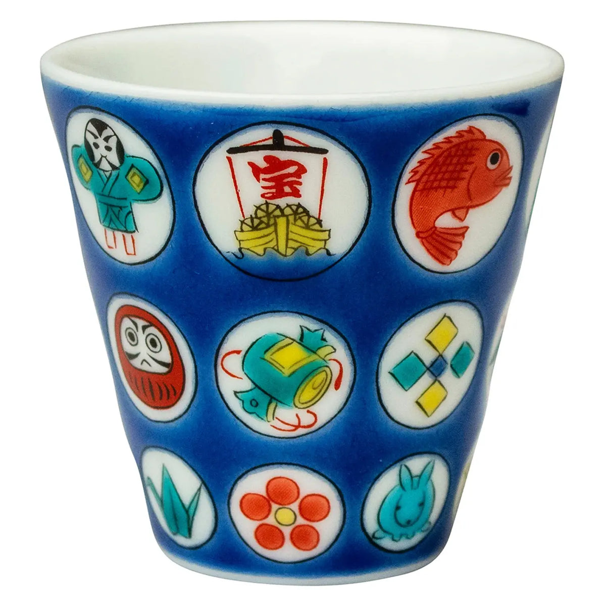 SEIKOU KISSYO Kutani Porcelain Soba Choko Cup Marumon-Houmon