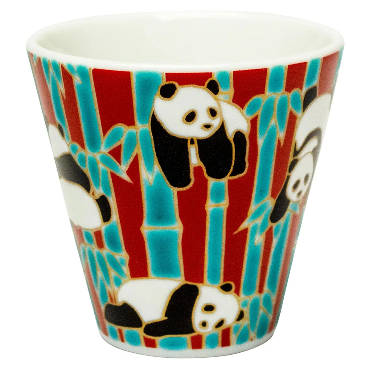 SEIKOU KISSYO Kutani Porcelain Soba Choko Cup Panda