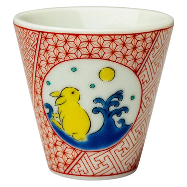 Seikou Kissho Kutani Porcelain Soba Choko Cup Rabbit