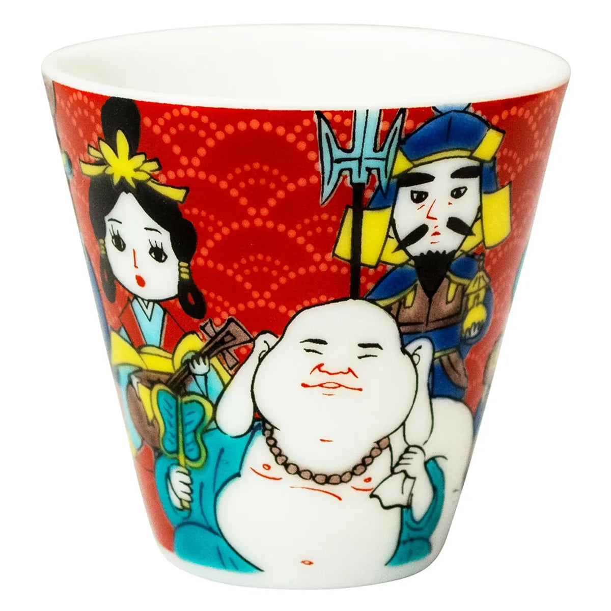 SEIKOU KISSYO Kutani Porcelain Soba Choko Cup Shichifukujin