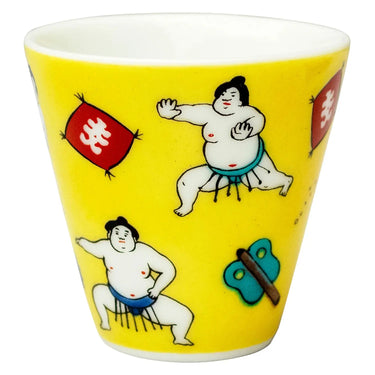 Seikou Kissho Kutani Porcelain Soba Choko Cup Sumo Wrestler