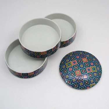 Seikou Kutani Porcelain 3-Tier Jubako Box Ishidatami