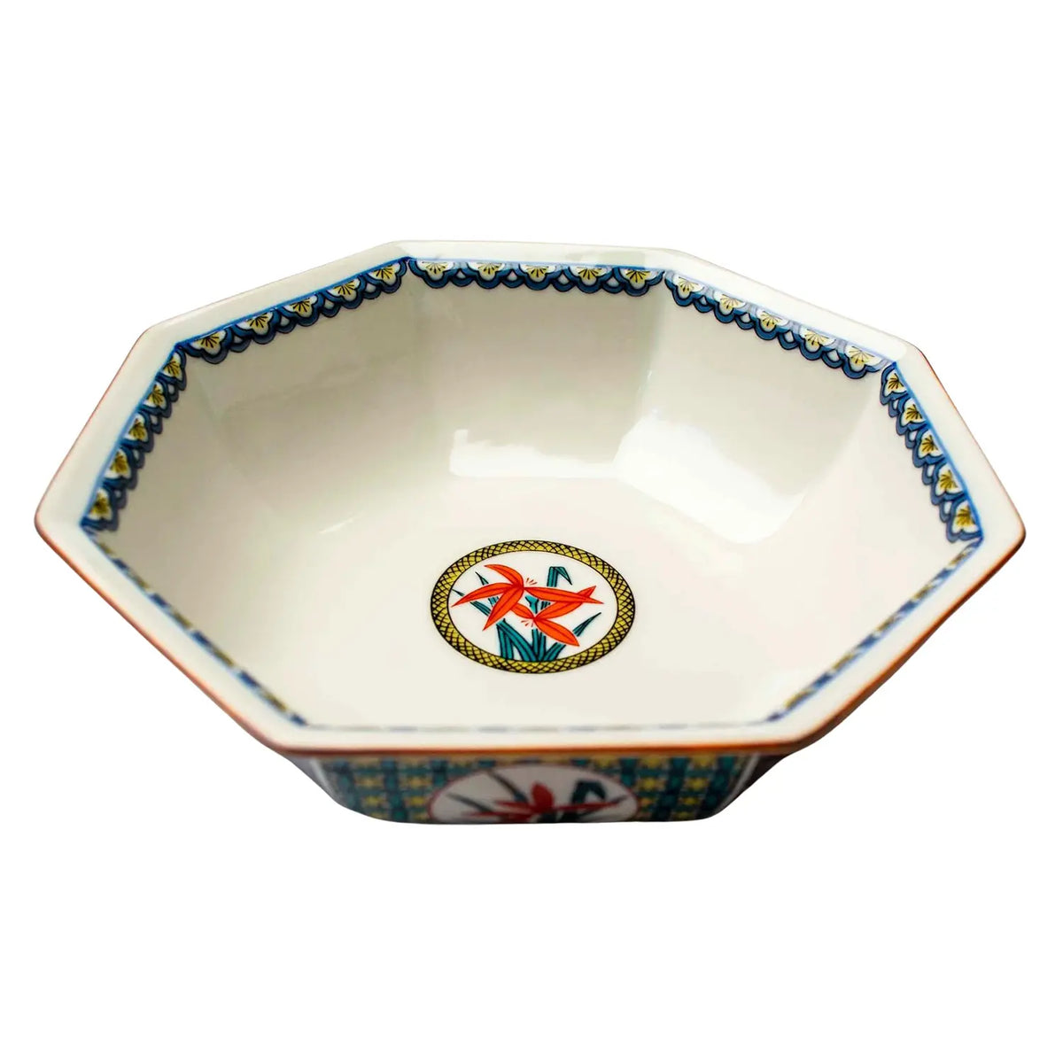 SEIKOU Kutani Porcelain Bowl Komon-Shikunshi 15.5cm