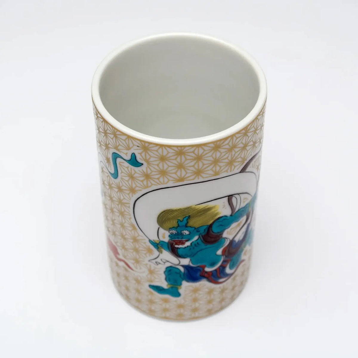 SEIKOU Kutani Porcelain Cup Fuujin-Raijin