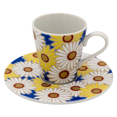 Seikou Kutani Porcelain Demitasse Cup & Saucer Kamonyou