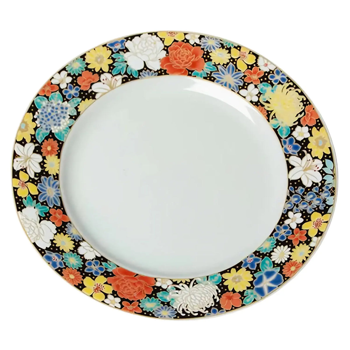 Seikou Kutani Porcelain Dessert Plate Hanazume