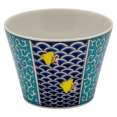 Seikou Kutani Porcelain Guinomi Sake Cup Seigaiha
