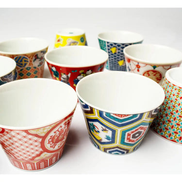 Seikou Kutani Porcelain Guinomi Sake Cup Akae