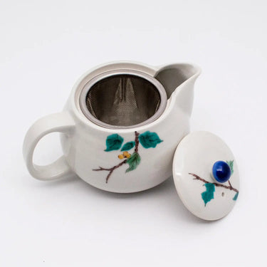 Seikou Kutani Porcelain Kyusu Teapot Mejiro with Tea Strainer