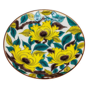 Seikou Kutani Porcelain Mamezara Small Plate Botanmon