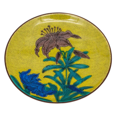 Seikou Kutani Porcelain Mamezara Small Plate Yoshidaya-Yurizu