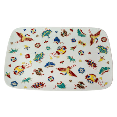 Seikou Kutani Porcelain Plate 31cm Takarazukushi