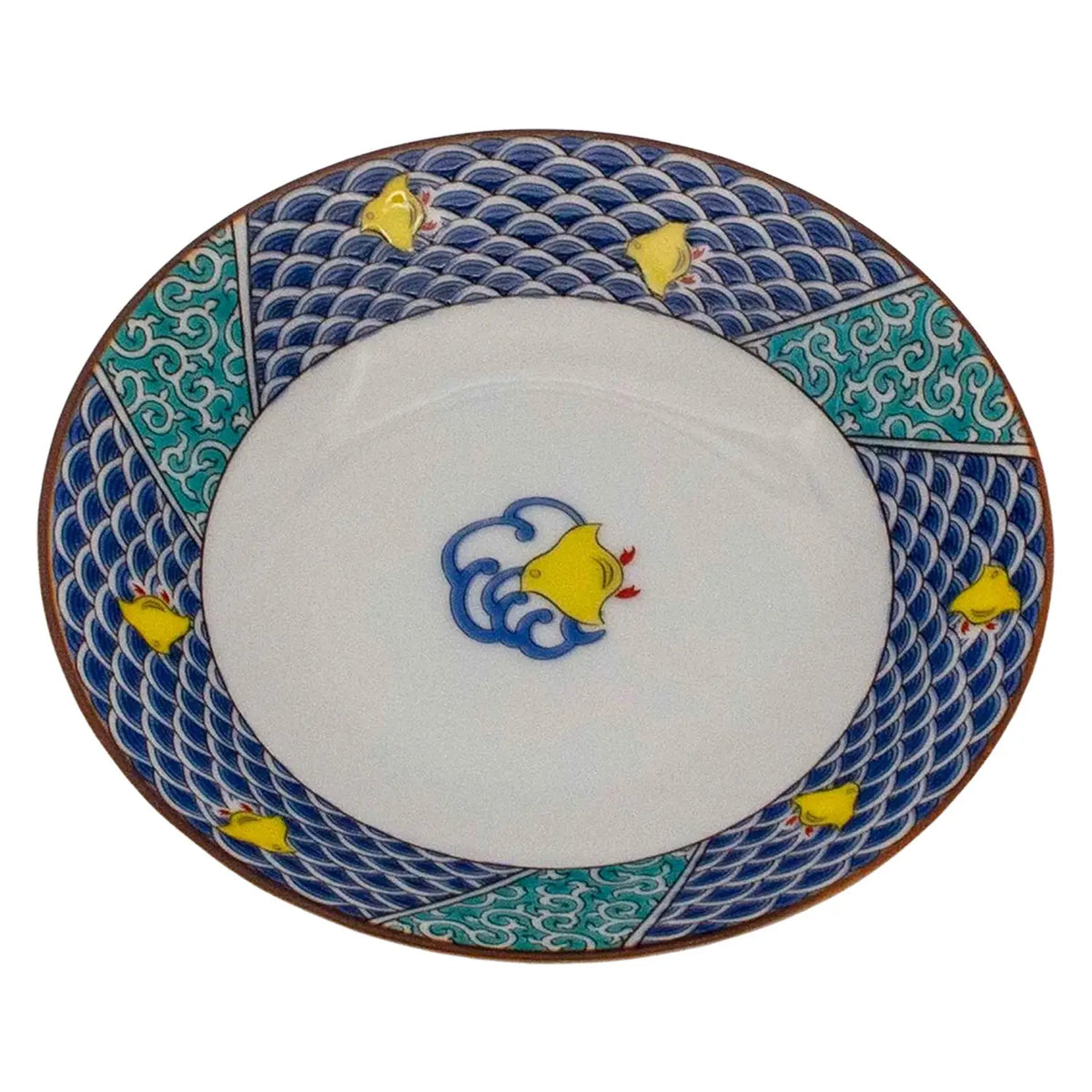 SEIKOU Kutani Porcelain Plate Chidori 13.5cm
