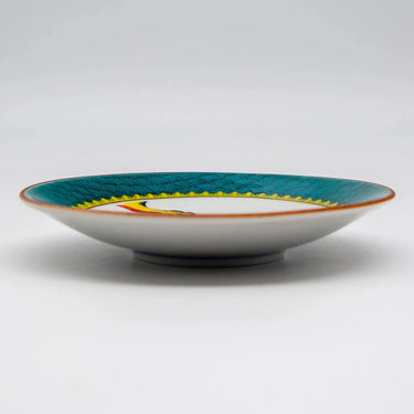 Seikou Kutani Porcelain Plate Kokutani-Ekawari 13.8cm 5 pcs