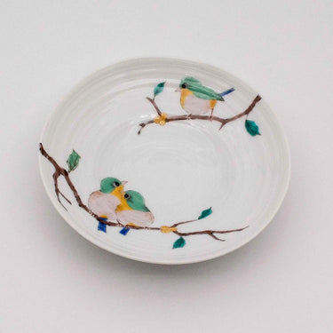 Seikou Kutani Porcelain Plate Mejiro 16cm 5 pcs