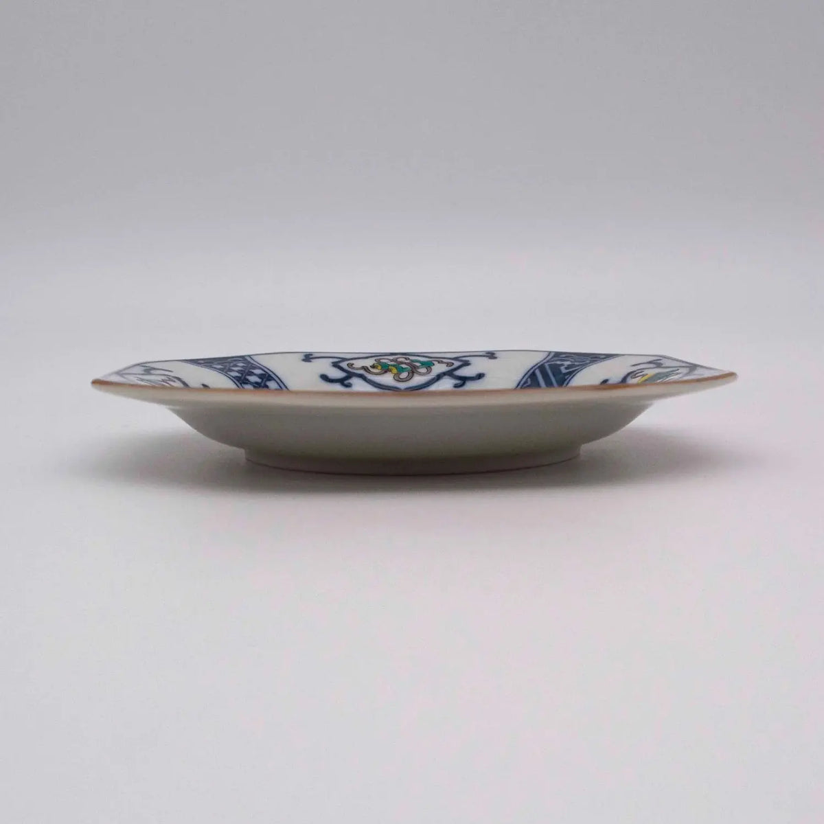 SEIKOU Kutani Porcelain Plate Sometsuke-Madori-Houmon-Kacho 15.5cm 5 pcs