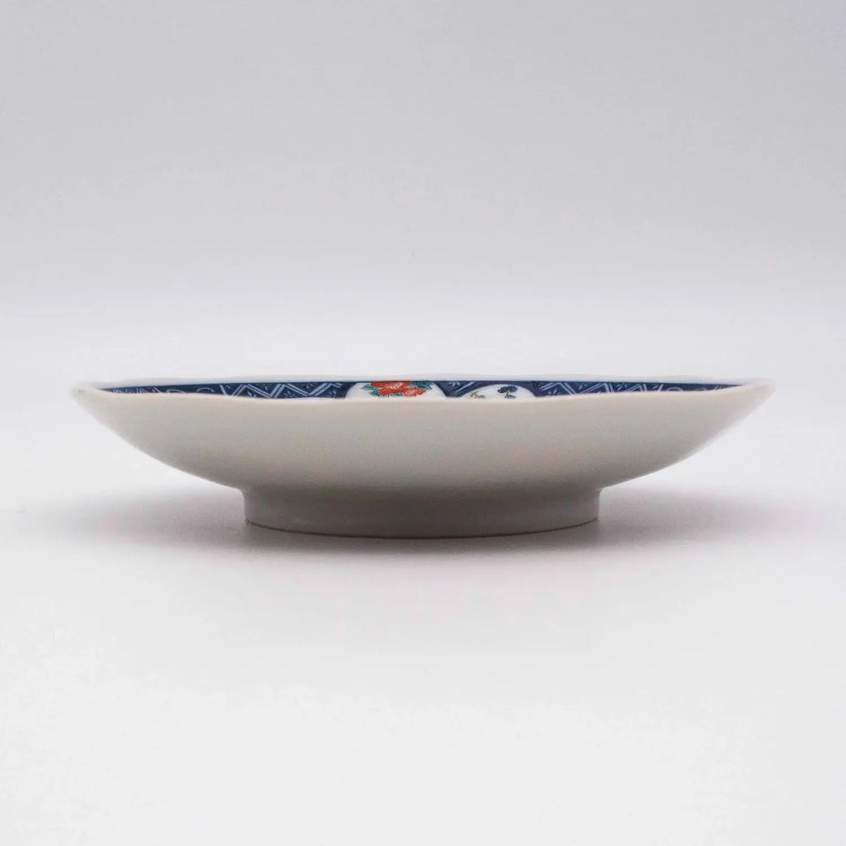 SEIKOU Kutani Porcelain Plate Sometsuke-Marumon-Kachozu 17.5cm 5 pcs
