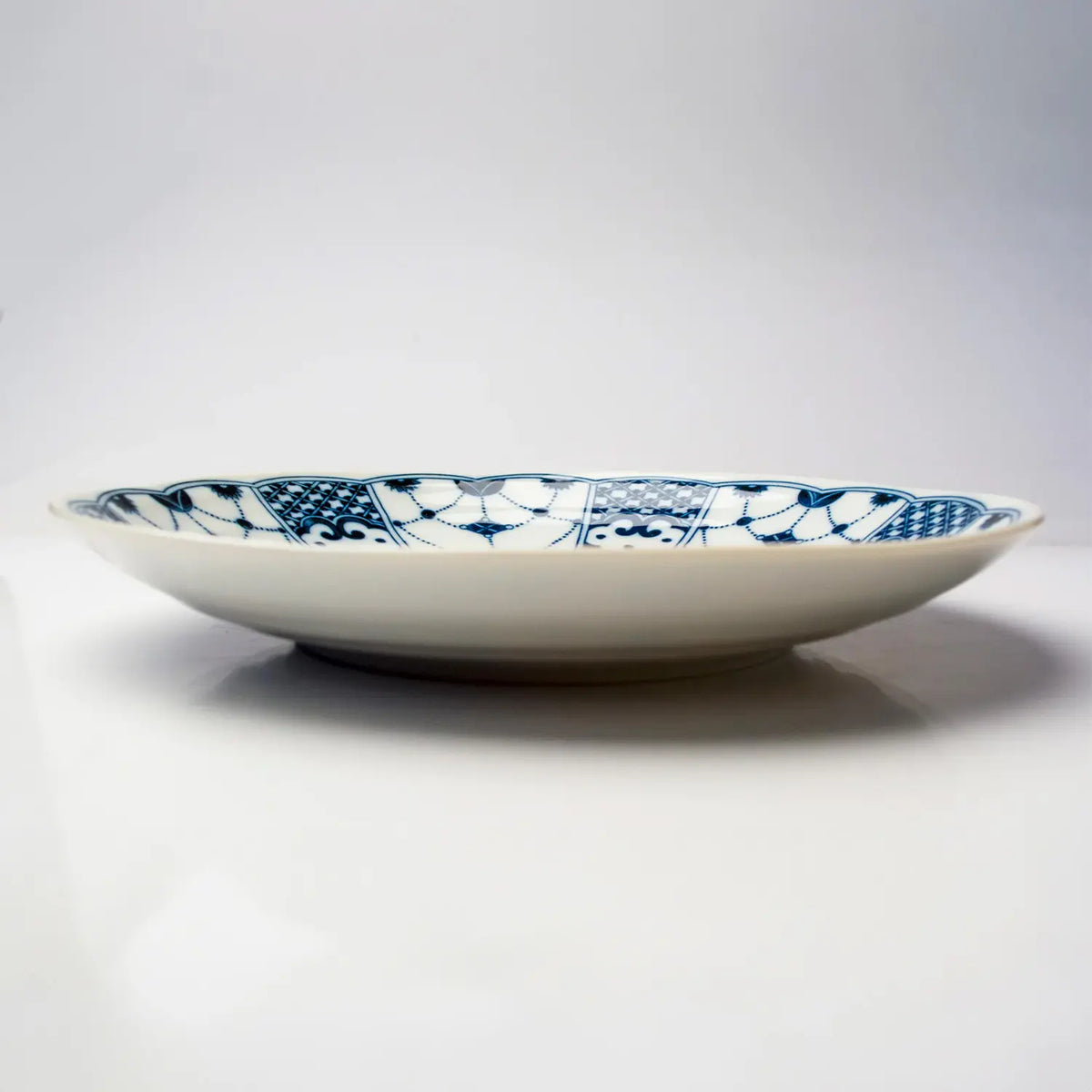 SEIKOU Kutani Porcelain Plate Sometsuke-Yoraku-Yoshidayafuu 22.5cm