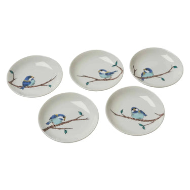 Seikou Kutani Porcelain Plate Yamagara 10.3cm 5 pcs