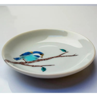 Seikou Kutani Porcelain Plate Yamagara 10.3cm 5 pcs