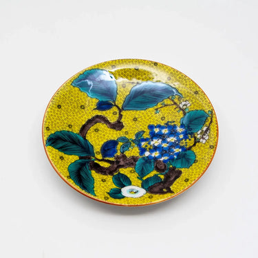 Seikou Kutani Porcelain Plate Yoshidayafu-Ajisai 12cm 5 pcs