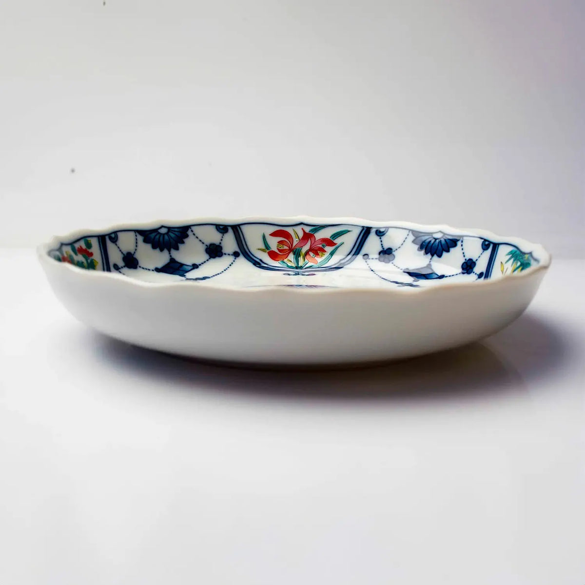 SEIKOU Kutani Porcelain Plate Sometsuke-Yorakumon-Kacho 19cm 5 pcs