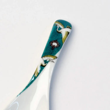 Seikou Kutani Porcelain Renge Spoon Crane