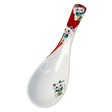 Seikou Kutani Porcelain Renge Spoon Manekineko