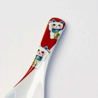 Seikou Kutani Porcelain Renge Spoon Manekineko