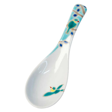 Seikou Kutani Porcelain Renge Spoon Small Bird