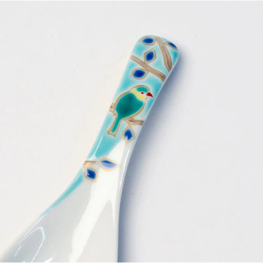 Seikou Kutani Porcelain Renge Spoon Small Bird