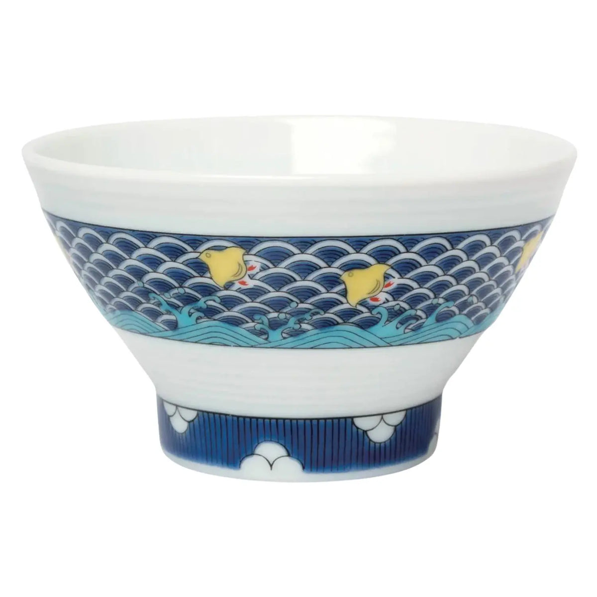 SEIKOU Kutani Porcelain Sendan Rice Bowl Chidori