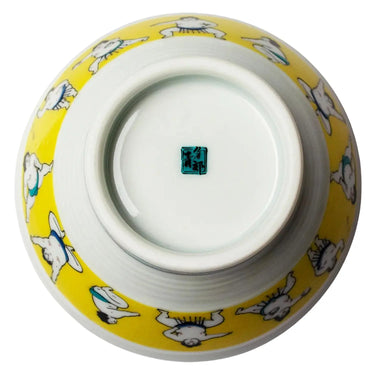 Seikou Kutani Porcelain Sendan Rice Bowl Sumo Wrestler